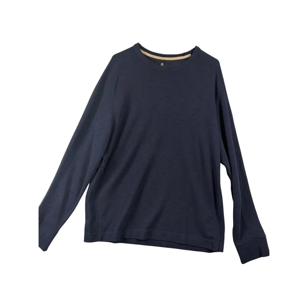 Banana Republic Slub Double-Knit Crew Neck Sweater – Navy – Size XL